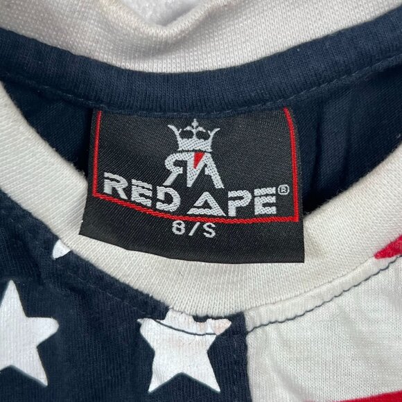 Red Ape Youth Size 8 Small Shorts and Shirt Set Bull Logo Red White Blue - Picture 2 of 9